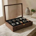 10 Watches – Plain – Glass Top – Black