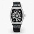 Men's Luxury Skull Face Quartz Watch with Leather Strap