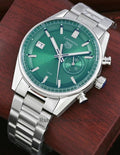 Silver Chain with Green Dial Watch