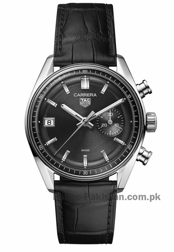 Silver & Black Dial Watch